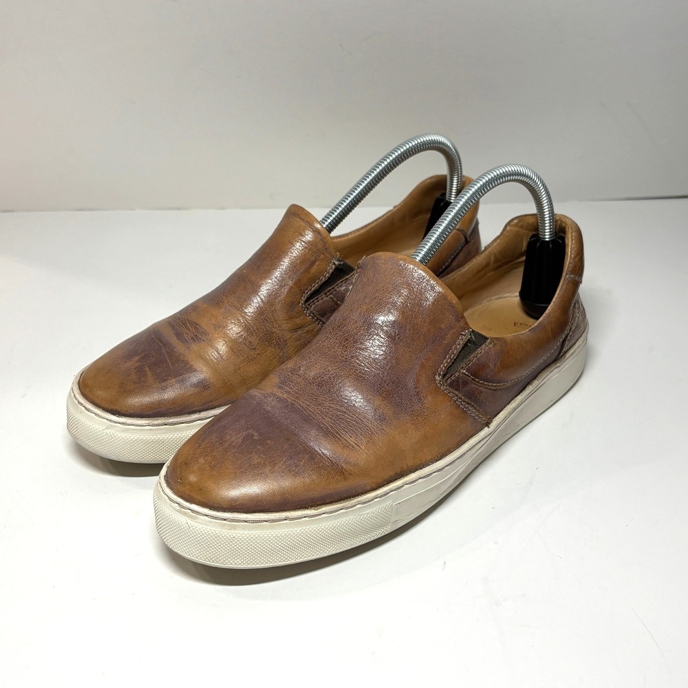 BED STU Women 9 Hermione Tan Brown Rustic Leather Slip On Shoes Vegetable Tanned